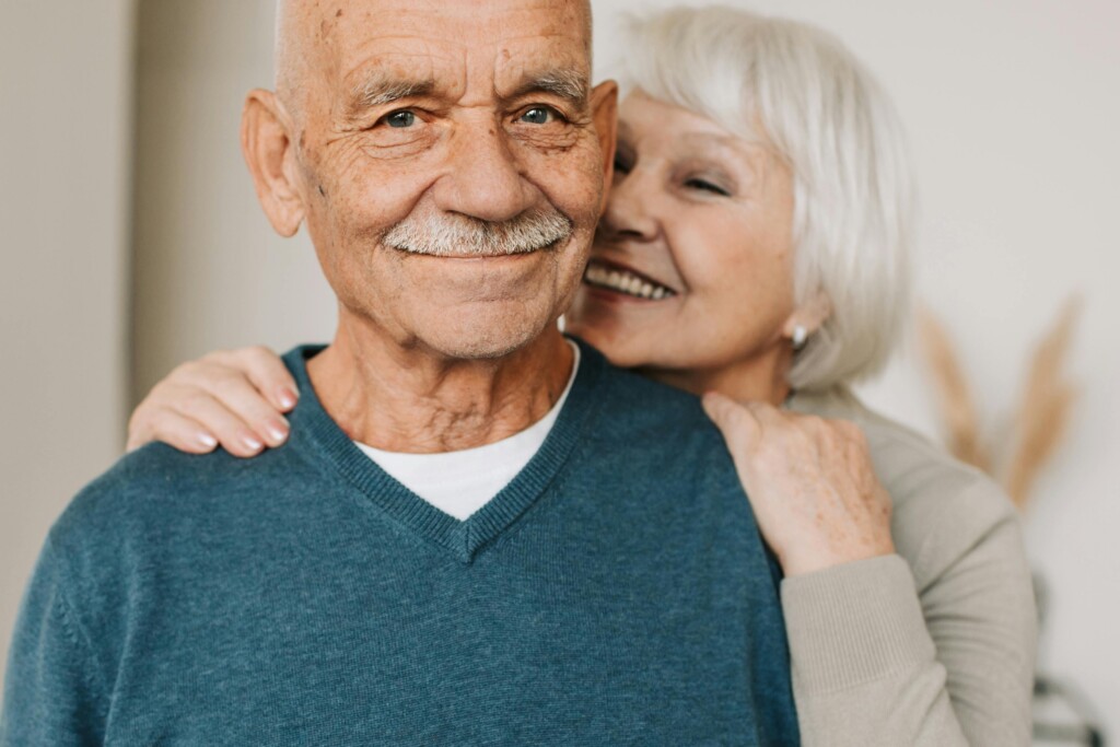 senior couple smiling together