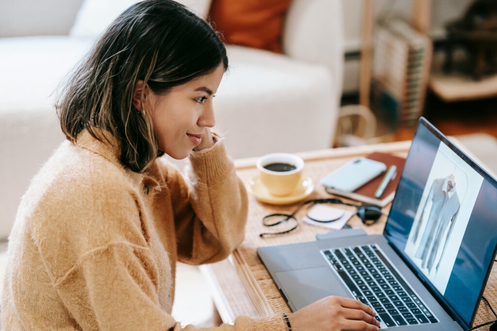 woman working at her computer